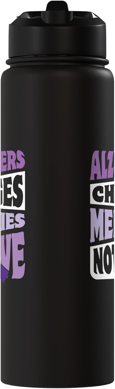 Botella agua acero inox aislada para mujer con Alzheimer