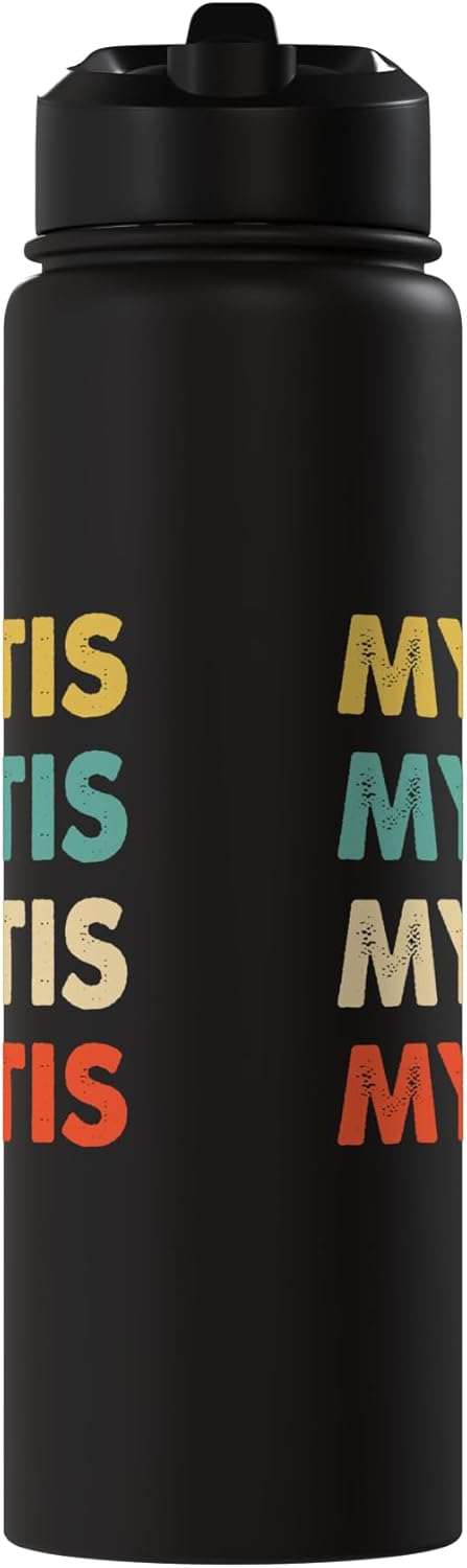 Botella de agua acero inoxidable Myrtis Name aislada