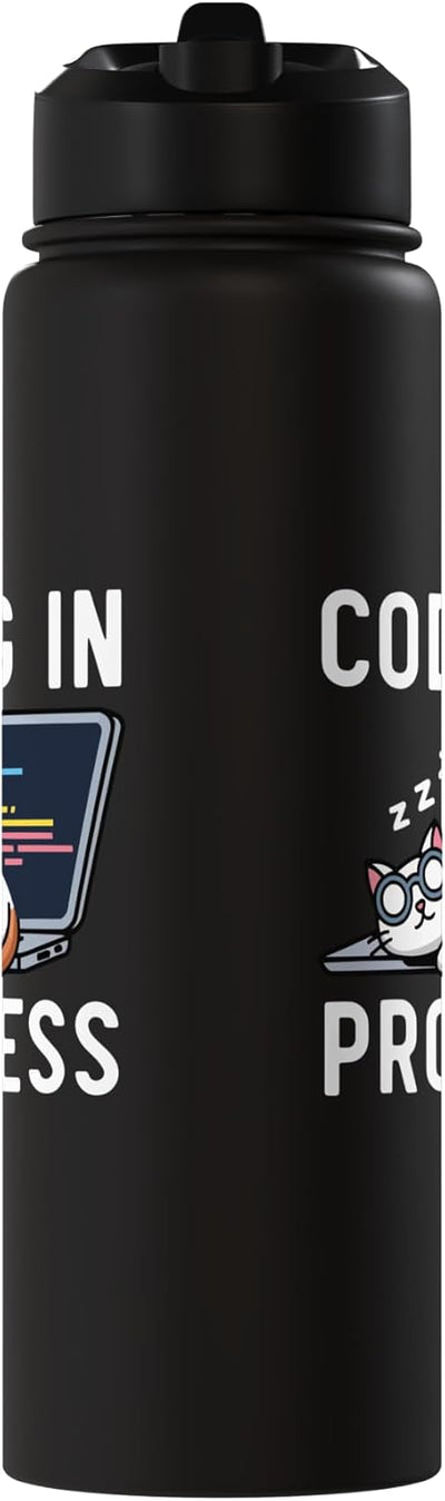 Botella de agua aislada para programador gato kitty meow animal pet