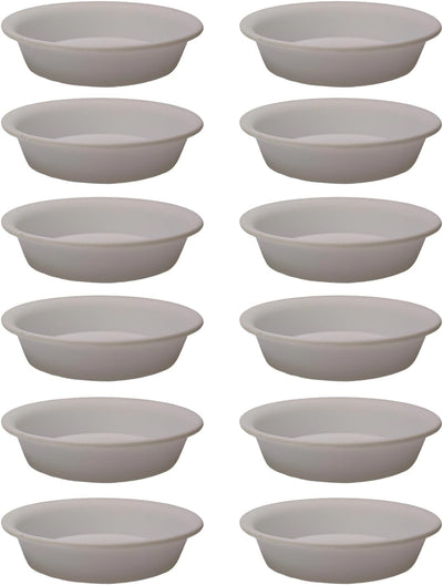 12 Pzas Bandejas Plástico Redondas para Macetas 2.5pulg Blanco