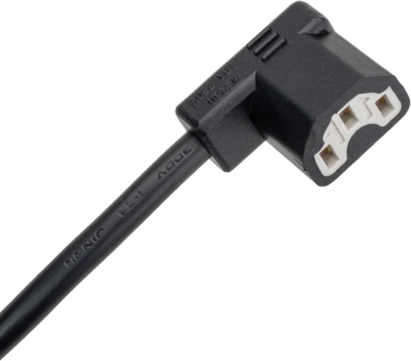 Cable extensión C14 a C13 90 grados con toma bloqueante 80cm