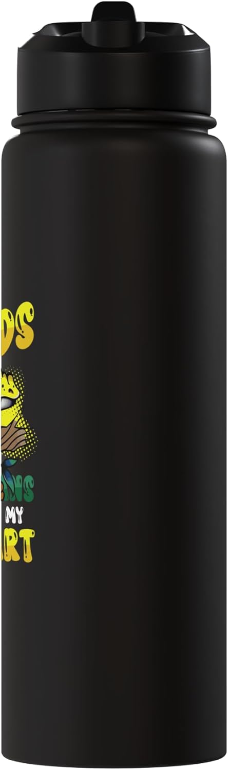 Botella agua acero inox aislada amante lagartijas