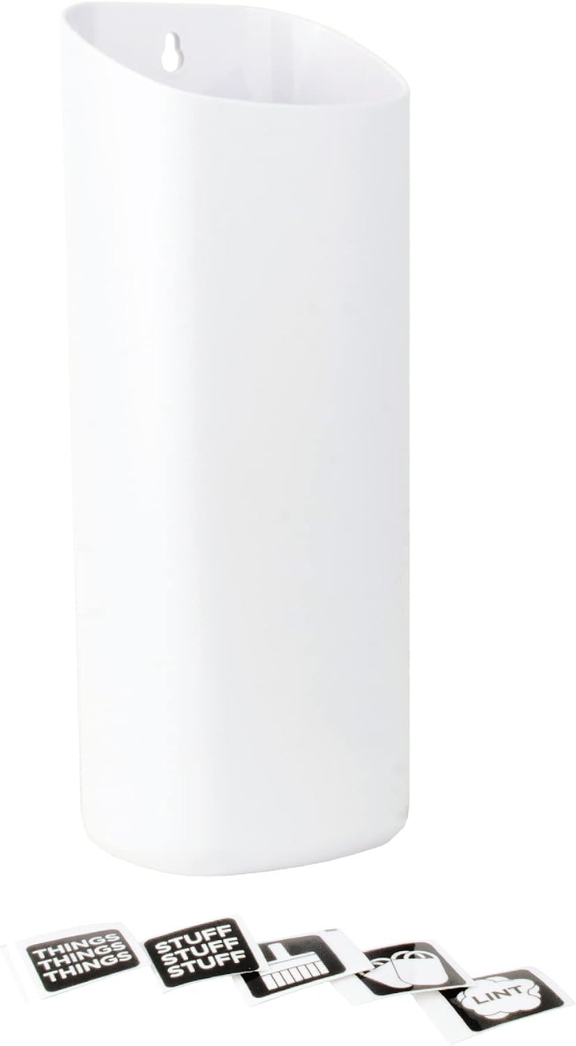 Cubo pelusa blanco magnético para lavandería y cocina