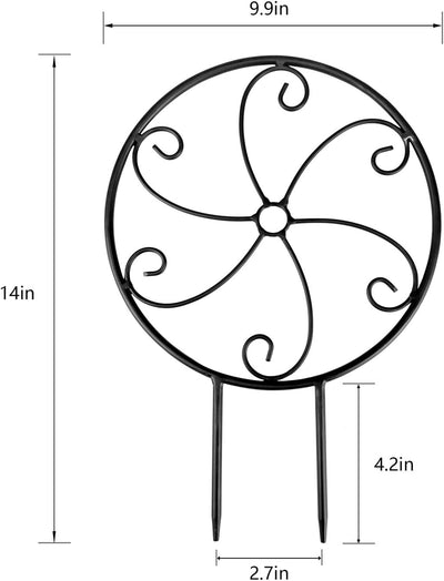 2 Pzas Enrejado Metal para Plantas Trepadoras 14pulg Negro