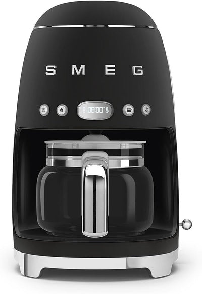 Cafetera goteo estilo retro 10 tazas jarra vidrio negro mate