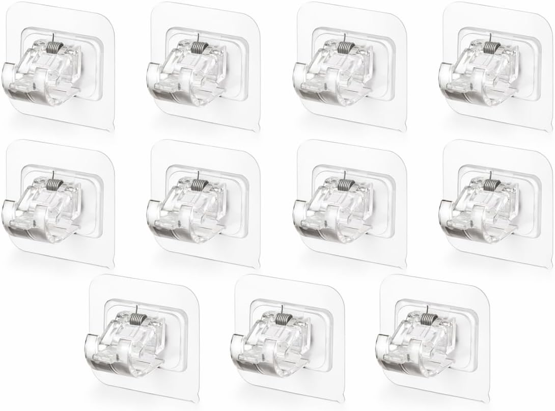 Soportes barra cortina adhesivos transparentes pack 10