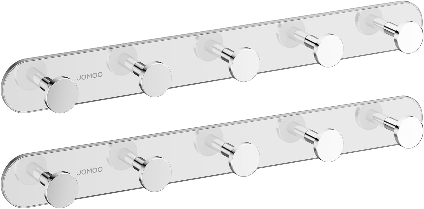 Gancho acero inox para bata paquete 2 adhesivo sin taladrar