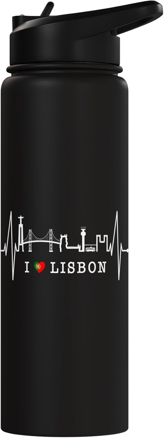 Botella de agua acero inoxidable con bandera de Lisboa