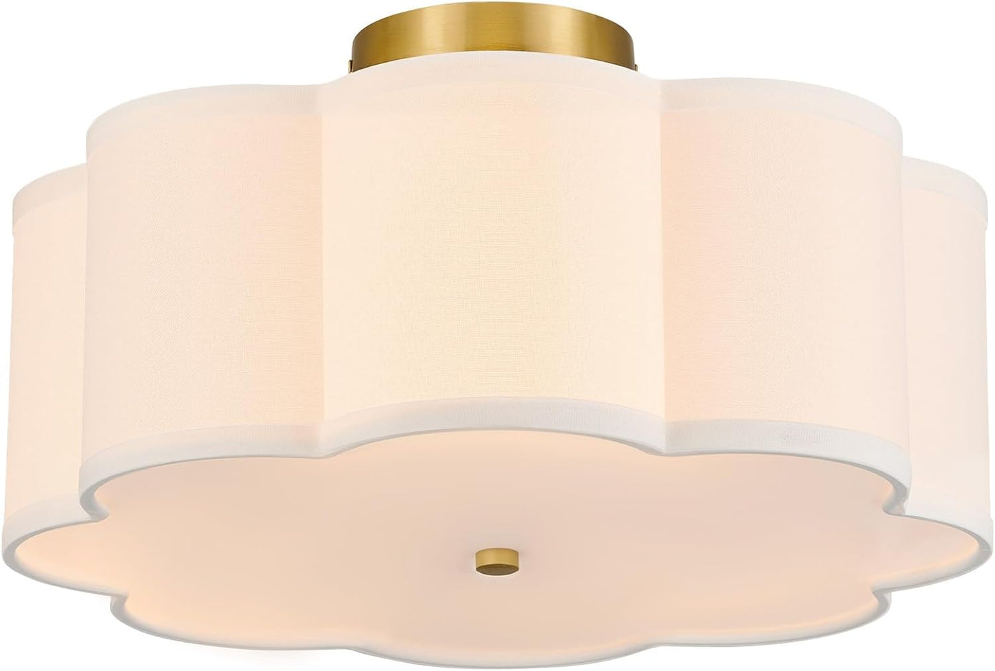 Lámpara techo 3 luces pantalla pétalos blancos 3 enchufes E26