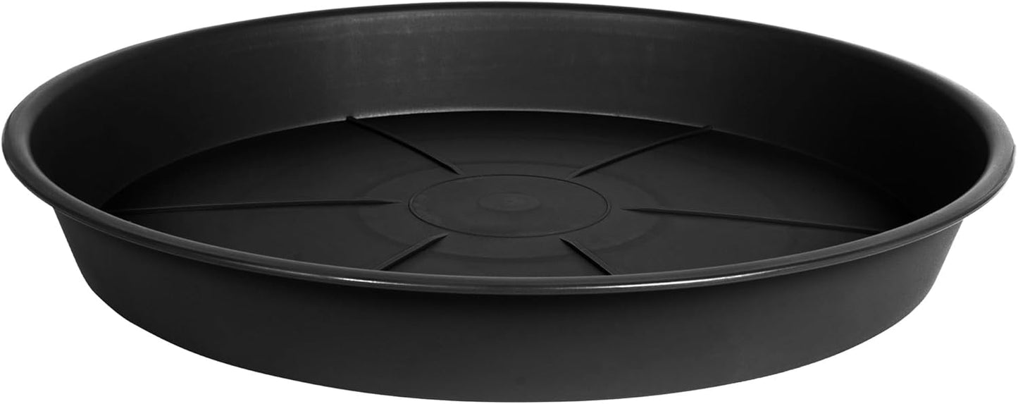 Bandeja platillo 10pulg plástico resistente para plantas negro