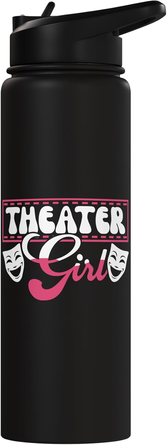 Botella de agua acero inoxidable aislada para teatro