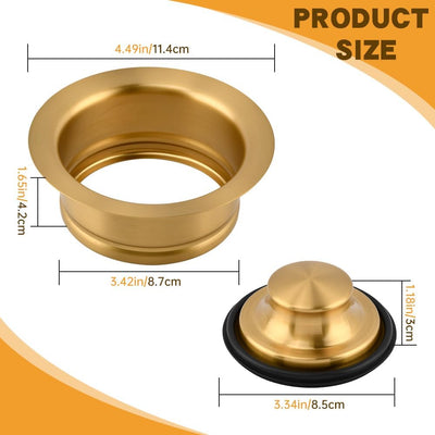 Brida y tapón drenaje fregadero 3.5pulg acero inox