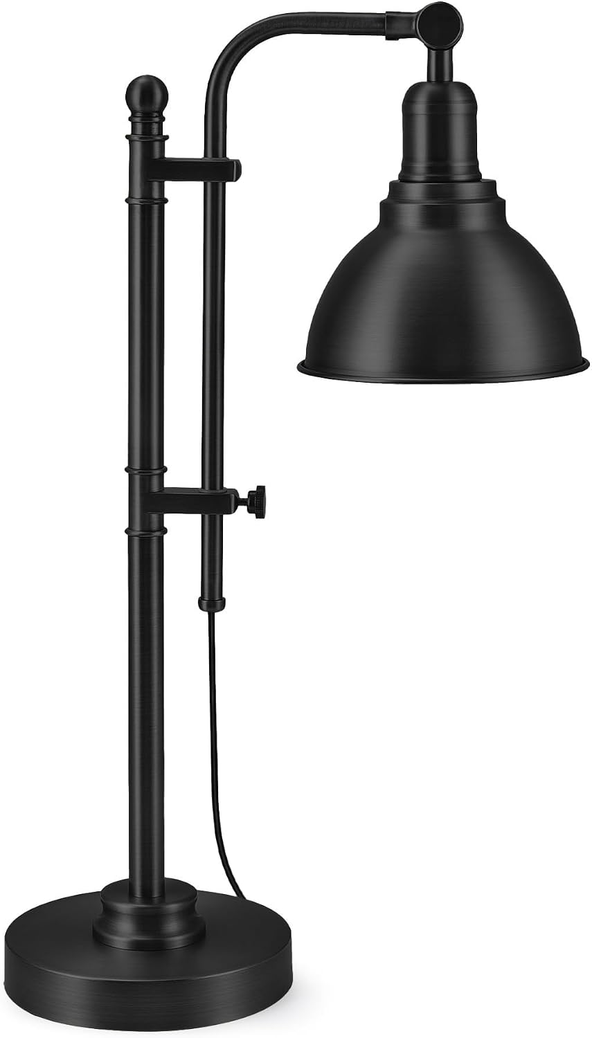 Lámpara escritorio rústica negra ajustable estilo industrial