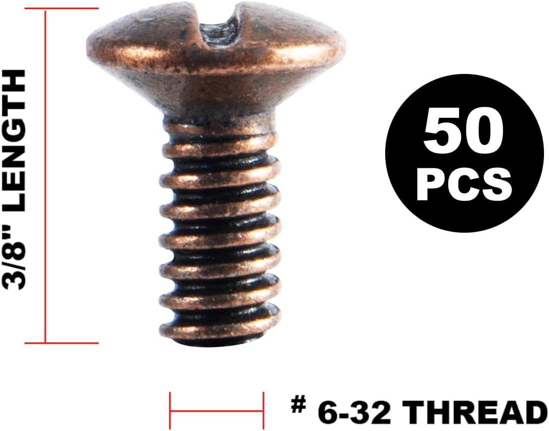 Tornillos placa pared ranura fresada 3/8pulg 6-32 50uds