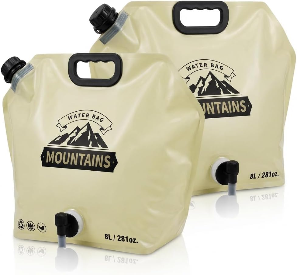 Jarra de agua plegable sin BPA de 2 galones con boquilla para campamento