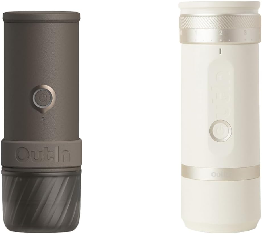 Máquina Café Eléctrica Portátil con Molinillo Café y Blanco