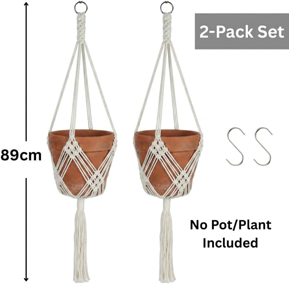 2 Colgadores Macramé para Macetas 8pulg Interior