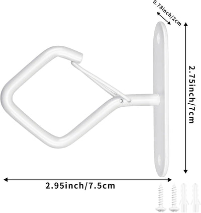 Ganchos techo para plantas campanillas viento metal blanco set 3