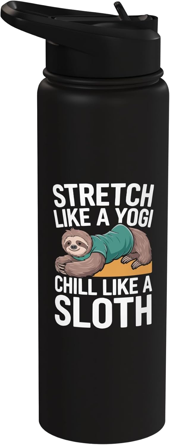Bottella de agua acero inoxidable aislada para yoga y meditación