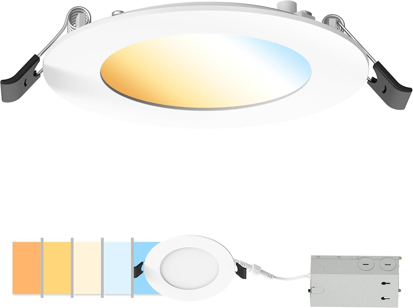 Lámpara LED sin lata delgada 4pulg 9W empotrable 5CCT
