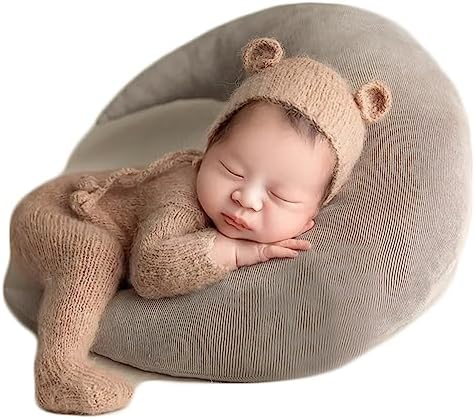 Conjunto ganchillo bebé recién nacido gorro y mameluco