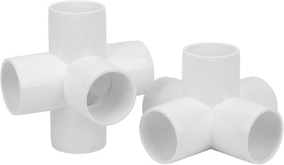 2 Conectores PVC en T 1-1/2pulg 5 vías para jardín e invernadero
