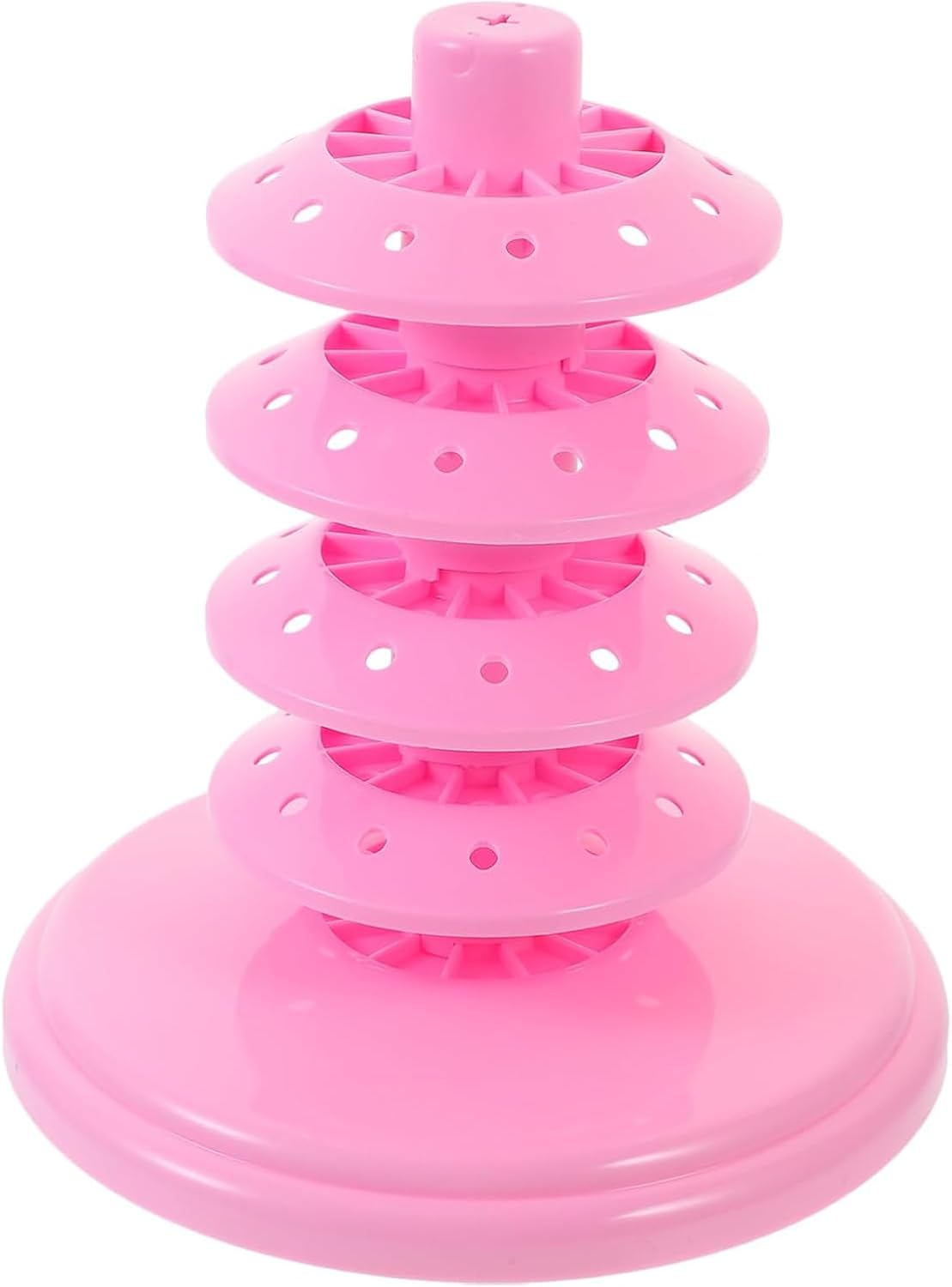 Soporte ajustable 4 niveles para tartas y piruletas plástico rosa