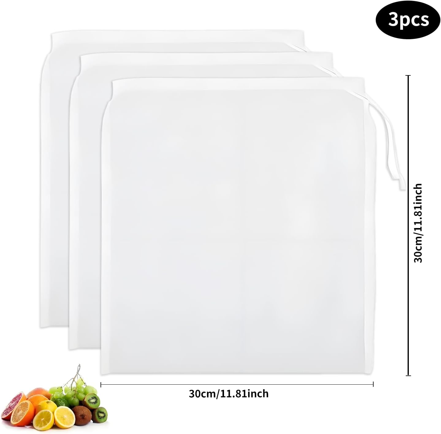 Bolsas de tela para colar queso, leche de nuez, café y jugo, malla 200, 12 x 12 pulgadas