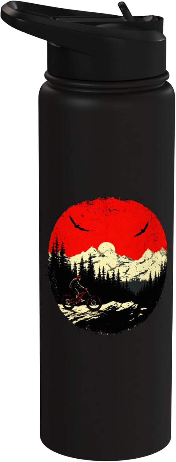 Bottlla de agua aislada vintage para bicicleta de montaña de acero inoxidable