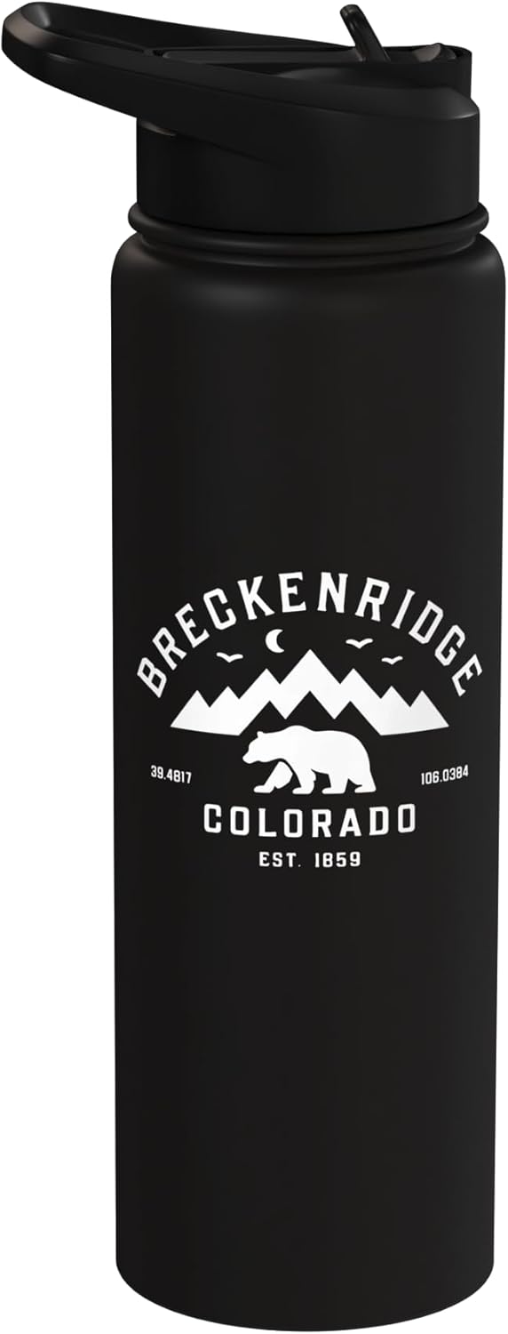 Botella de agua acero inoxidable aislada Bear Mountain Breckenridge