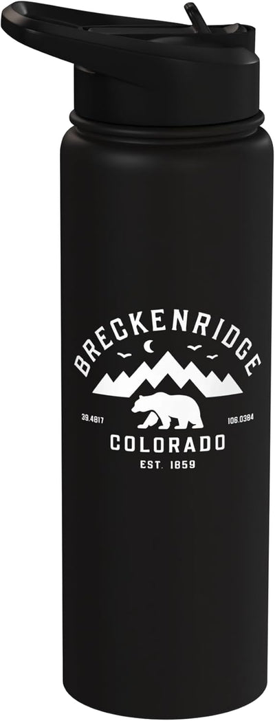 Botella de agua acero inoxidable aislada Bear Mountain Breckenridge
