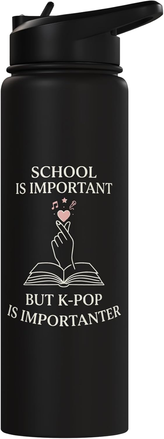 Botella de agua acero inoxidable aislada diseño divertido K-Pop