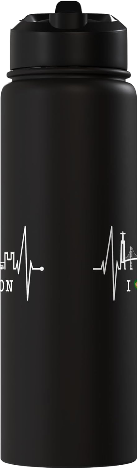 Botella de agua acero inoxidable con bandera de Lisboa