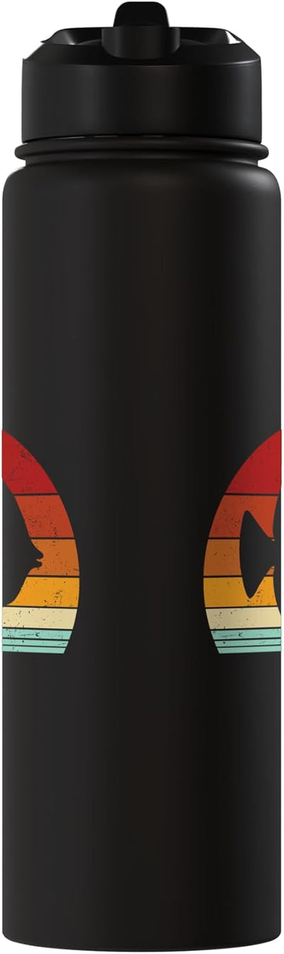 Bottella de agua aislada de acero inoxidable amarillo retro