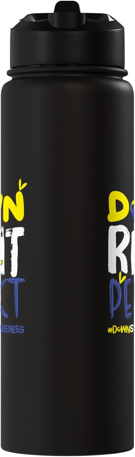 Bottella de agua acero inoxidable aislada conciencia síndrome Down