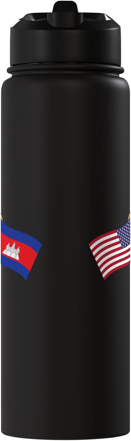 Botella de agua acero inoxidable bandera de Camboya