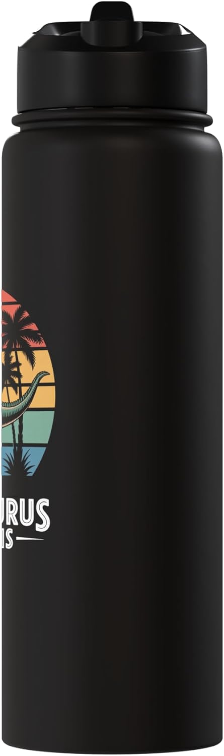 Botella de agua acero inoxidable Spinosaurus retro atardecer