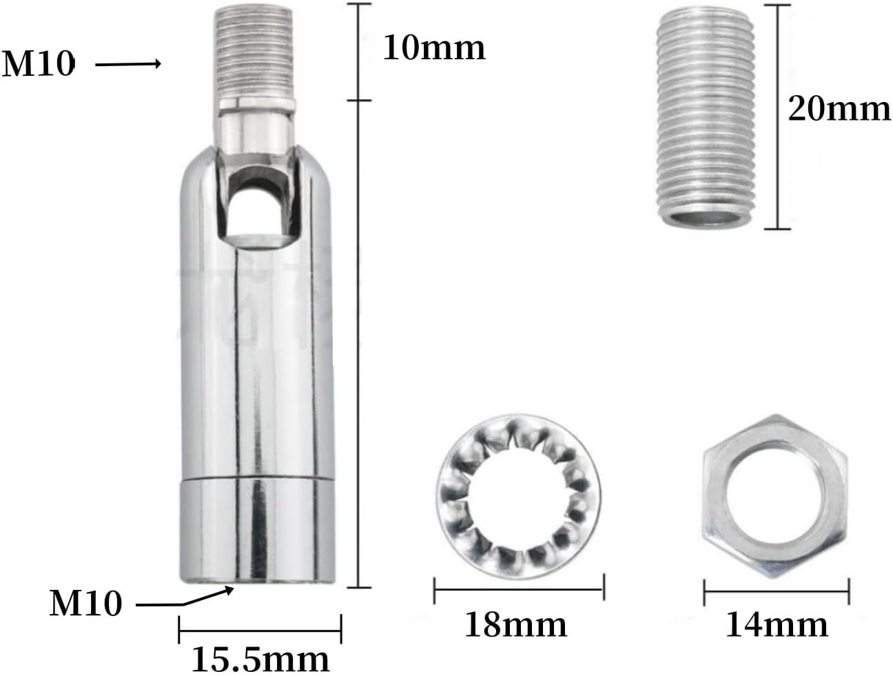 2 Adaptadores Luz Techo Inclinado Varilla Conector Ajustable