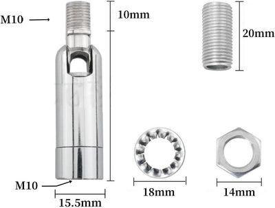 2 Adaptadores Luz Techo Inclinado Varilla Conector Ajustable