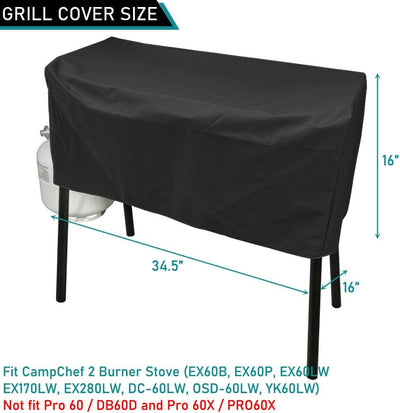 Cubierta estufa patio Camp Chef 2 quemadores 34.5pulg UV resistente