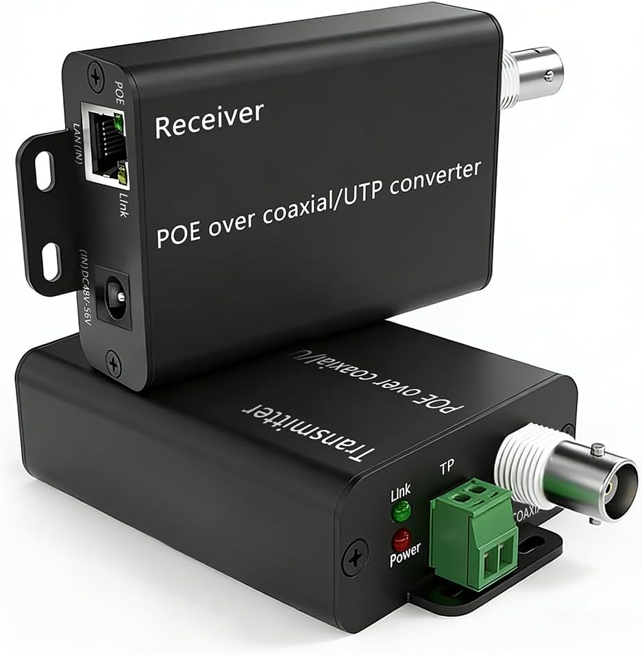 Convertidor POE sobre coaxial para vigilancia IP