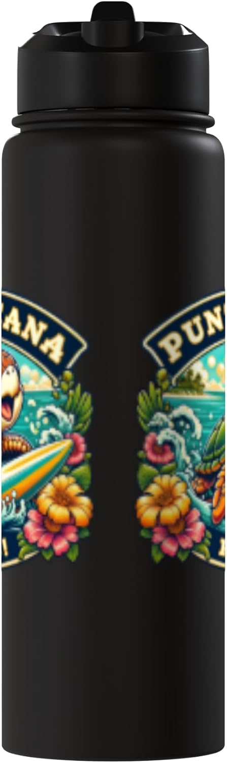 Botella agua acero inox aislada tortuga mar surf