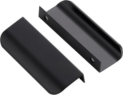 10 Tiradores Ocultos Cajones Cocina 76mm Negro Mate