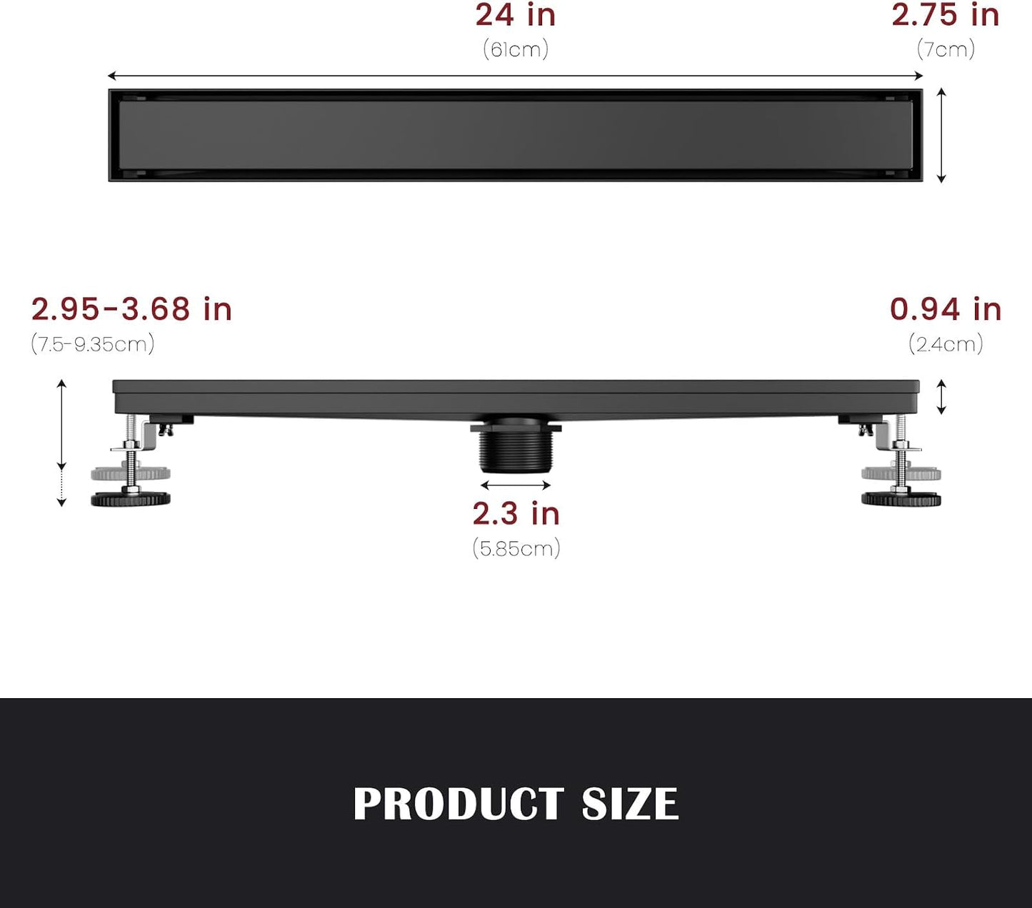 Liner drenaje ducha 24pulg acero inox SUS304 con colador