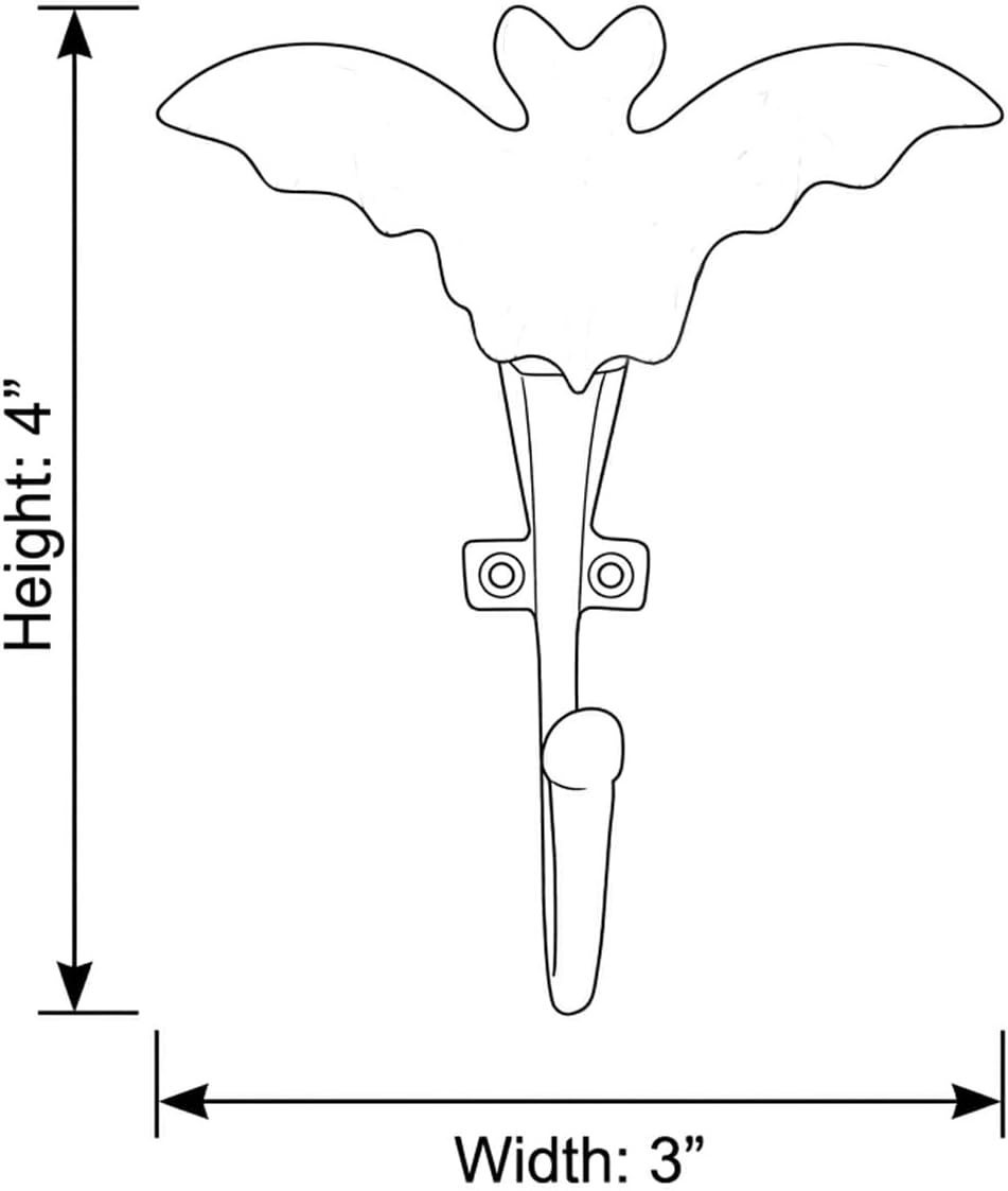 Gancho decorativo hierro fundido murciélago para colgar abrigos