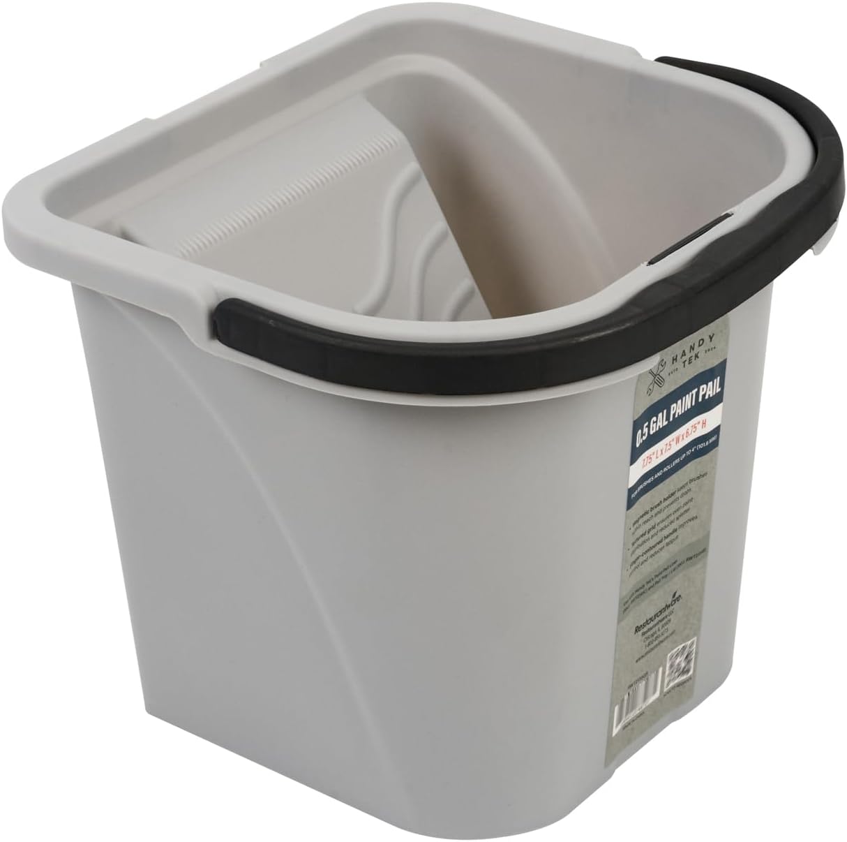 Cubo pintura 64oz magnético plástico gris con rejilla
