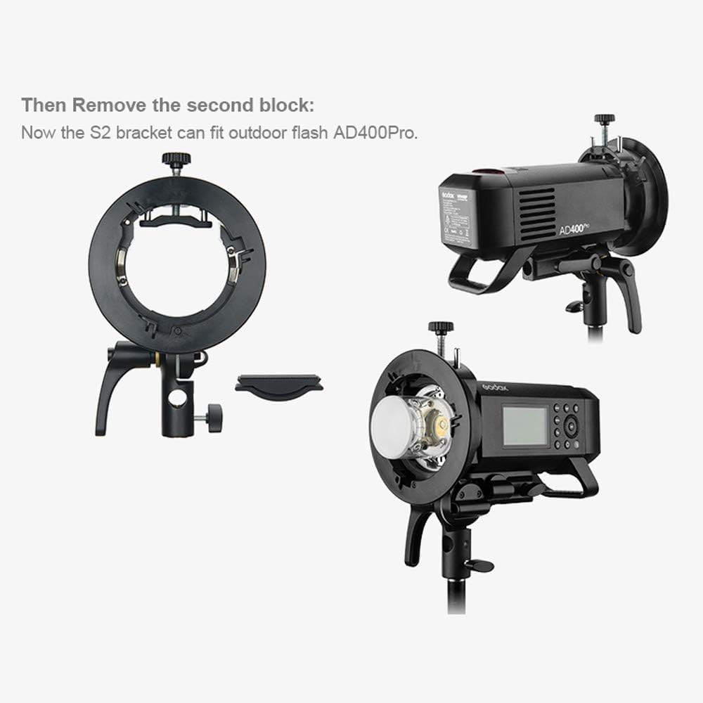 Soporte S2 Speedlite para flashes V100 AD200Pro inclinable