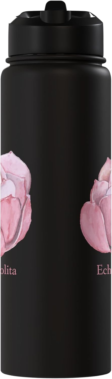Botella de agua aislada Echeveria Lolita acero inoxidable