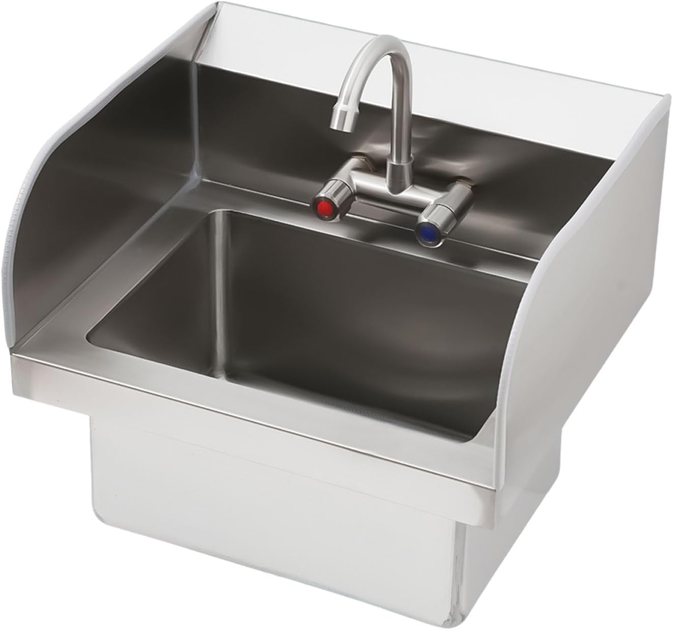 Fregadero mano acero inox con protectores salpicaduras y grifo 360°