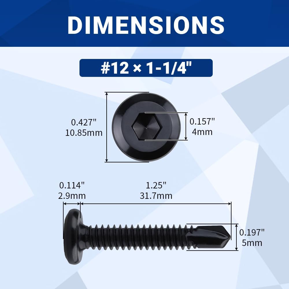 50 Brocas Acero Inox Planas 1-1/4pulg Negro con Chapa